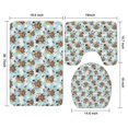 thumbnail image 3 of Blue Highland Cow Flower Butterfly Pattern Bathroom Rugs Sets 3 Piece,Toilet Cover Set,Absorbent Non Slip Bathroom Mats Sets with U-Shaped Contour Rug Toilet Rug Set, 3 of 5