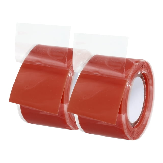 Unique Bargains Ruban Adhésif, Ruban Silicone Auto-Fusant 5 Pieds, Ruban de Réparation Scellé, Rouge 2 Pcs