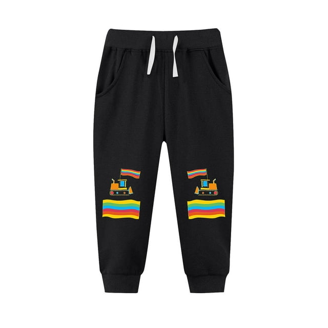 Cowsor Boys Girls Drawstring Sweatpants Cute Pattern Cotton Sport Jogger Pants