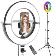 Bower 12 Foldable Ring Light with Adjustable Stand and Remote Control- Black