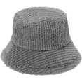 thumbnail image 3 of CoCopeaunts Bucket Hats Fashion Europe America Versatile Thickened Plush Solid Stripe Warm Fisherman's Hat for Men and Women, 3 of 8