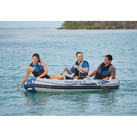 Open Box INTEX Mariner 3 Inflatable Raft River Dinghy Boat & Oars | 68373EP