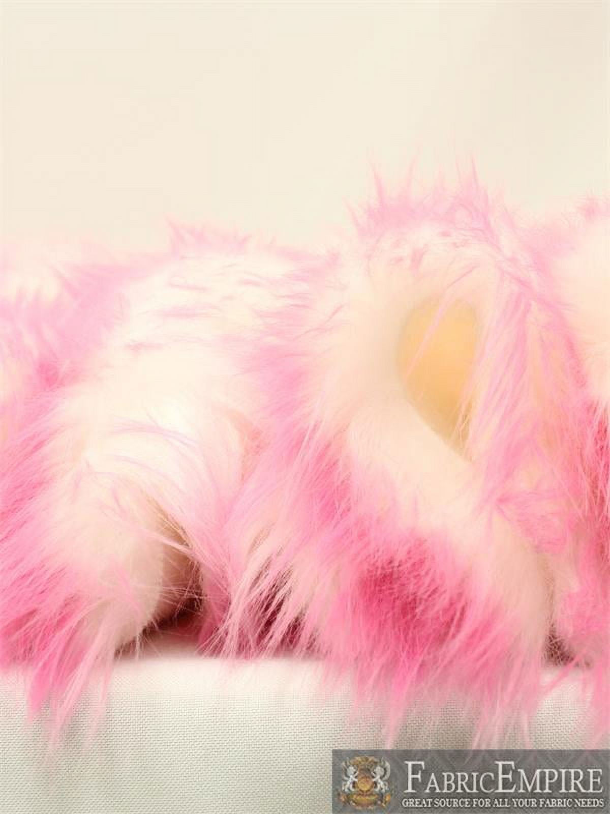Faux Fur Fabric Long Pile Candy Shaggy BUBBLE GUM/ 60" Wide / Sold by the yard