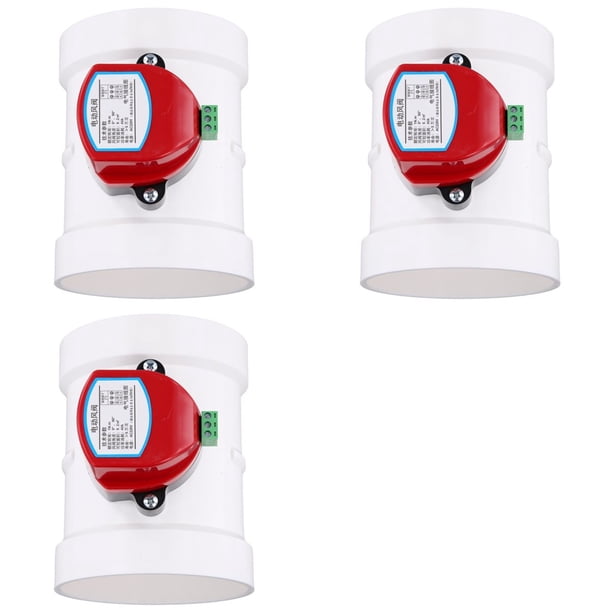 3X Amortiguador Motorizado de Plástico PVC Válvula de Retención Conducto de Aire Controlador de Volumen para Tubería de Ventilación 220 V CA 110 mm