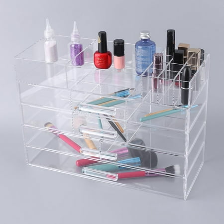 Multifunctional Acrylic Cosmetics Case Large Jewelry & Cosmetic Storage Display Box Portable Transparent Makeup Organizer