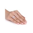 thumbnail image 2 of 2.00 Carat (Ctw) Solitaire Oval Synthetic Moissanite Engagement Ring in 14K White Gold with Diamonds 1/10 Carat (Ctw I1-I2) for Women, 2 of 5