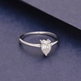 thumbnail image 3 of Mooneye 0.75 Ct Pear Moissanite Diamond 925 Sterling Silver Solitaire Women Graduation Gift Ring, 3 of 8
