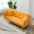 thumbnail image 6 of BSHTI 70.1 inch Futon Sofa Couch, Modern Convertible Double Sofa Bed with Folding Armrests for livingroom,Yellow, 6 of 10