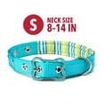 thumbnail image 3 of Vibrant Life Comfort Padded Dog Collar, Teal Striped, Small, 3 of 6
