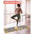 thumbnail image 2 of Gnomes Plaid Yoga Towel for Hot Yoga Non Slip, Yellow Sunflower Farmhouse Bee Black Check Yoga Mat Towel Absorbent Yoga Sweat Towels Microfiber Hot Yoga Blanket for Bikram Pilates 26"x74", 2 of 7