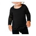 thumbnail image 2 of Kavio IJP0541 Infants Sheer Jersey Raw Edge Twisted Round Neck Two-Fer Burnout Long Sleeve-Watermelon-24M, 2 of 4