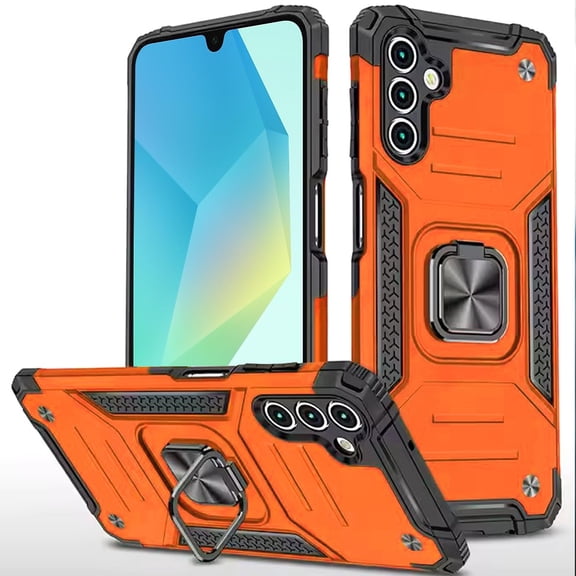 For Samsung A16 5G Robust Magnetic Kickstand Hybrid Case Cover - Cosmic Orange
