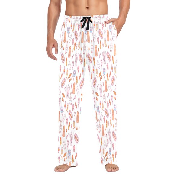 Baking pattern sweet treats design Men's Relaxed Fit Drawstring Sleep Pajama Pant