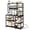 Black, variant on Amadwell 39.4" Large Bakers Rack, 6-Tier Microwave Stand with Power Outlets, Kitchen Shelf with Wire Basket