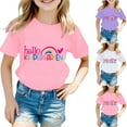 thumbnail image 4 of LEKDFST Toddler Baby Girls Back to School Outfit Kindergarten Pre K First Grade Short Sleeve T-Shirt First Day of School Tops Pink 8-9 Years, 4 of 4