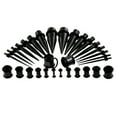 thumbnail image 2 of Kit de estiramiento de oreja Zulema de Acero inoxidable 36 piezas tapones Negro, 2 of 8
