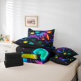 thumbnail image 6 of Manfei Colorful Gamepad 7 Pieces Bedding Comforter Set,Game Console Full Bedding Set,Multicolor Geometric Hexagon Fitted Sheet Flat Sheet For Men Women,Breathable Home Decor Reversible, 6 of 8