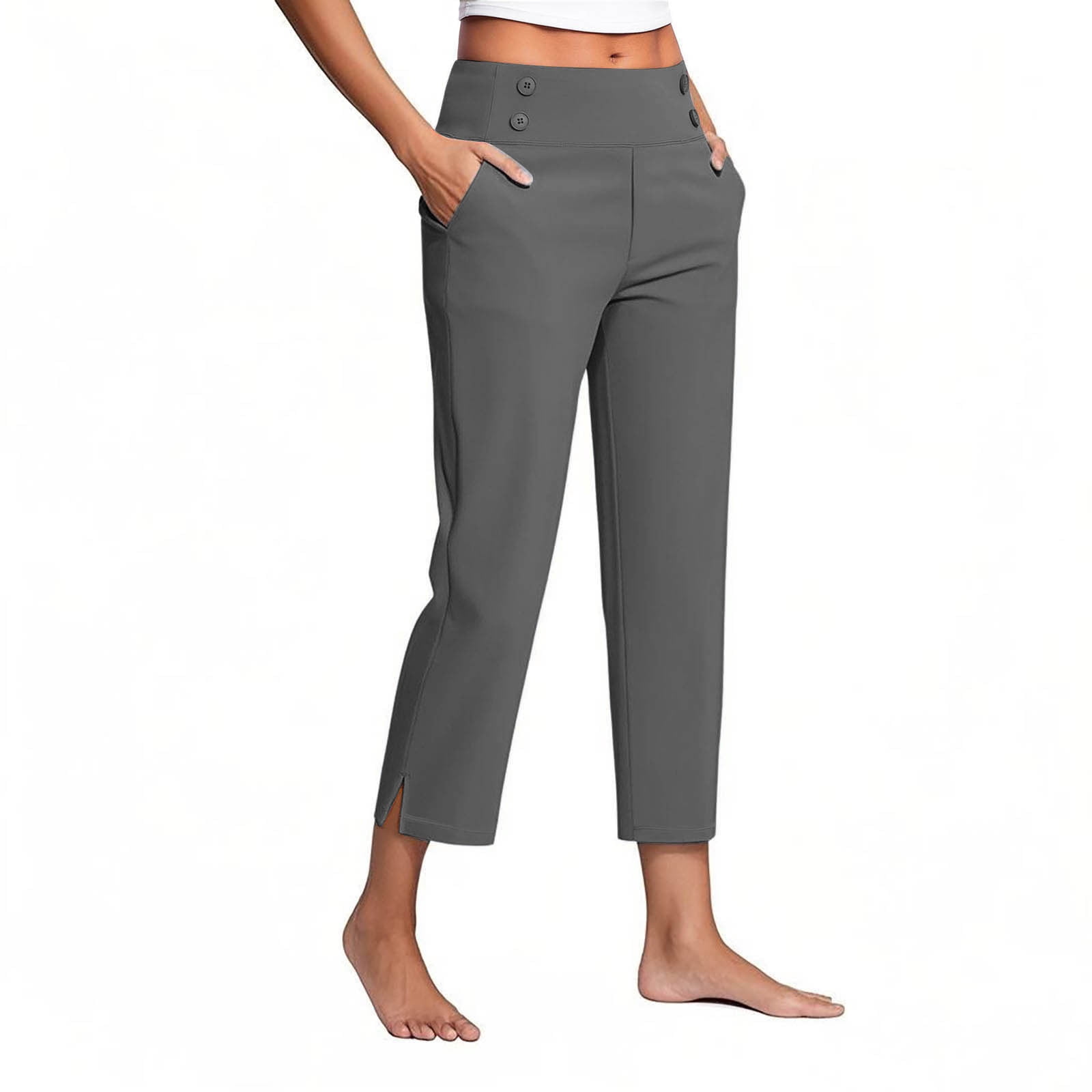 Plebaso Women's Ankle Yoga Pants High Waist Stretch Work Pants