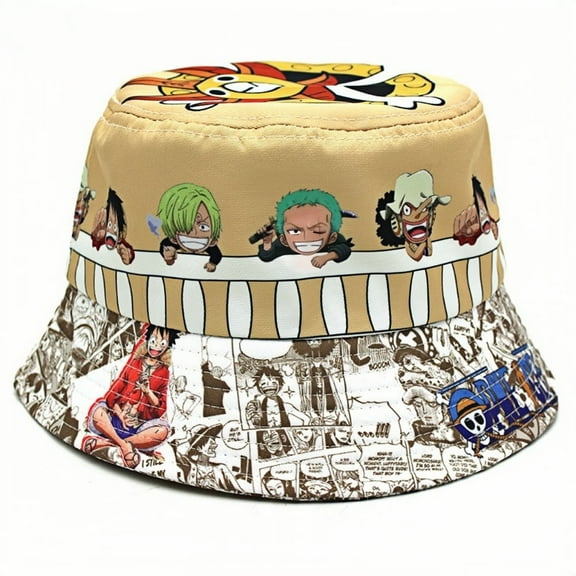One Piece Anime Cartoon Bucket Hat - UV Protection Unisex Summer Hat, Outdoor Festival Must