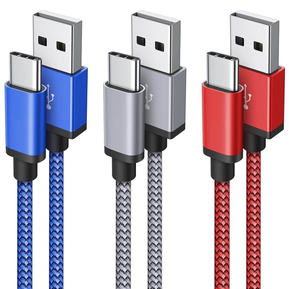 TianQiW USB to USB C Charging Cable Braided Type C Fast Charging Cord 3 Pack 3ft Compatible with iPhone 16 15 Series and Other USB C Devices