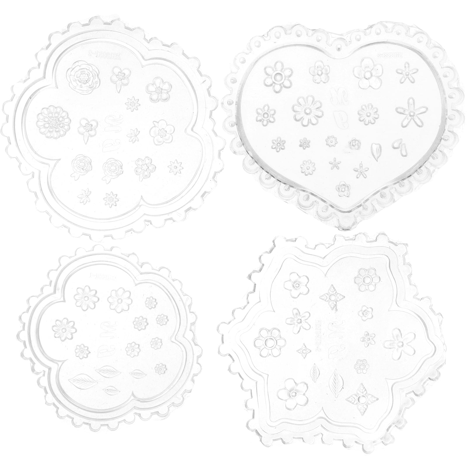 NUOLUX 4pcs Polymer Clay Molds Jewelry Making Charms Mold Silicone Molds Nail Art Mold