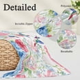thumbnail image 6 of Watercolor Hummingbird Throw Pillow Cover, Pillowcase Protectors with Zipper, Breathable Decorative Lumbar Pillow Case Cover, Colorful Pink Blue Flowers Pillow Shams for Couch Sofa 16x24Inch, 6 of 8