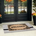 thumbnail image 5 of A1HC Coir Welcome Mat and Black & White Striped Cotton Rug Combo Set, 24"x36" & 24"x51", Hand-Woven Washable Entryway Décor, 5 of 7
