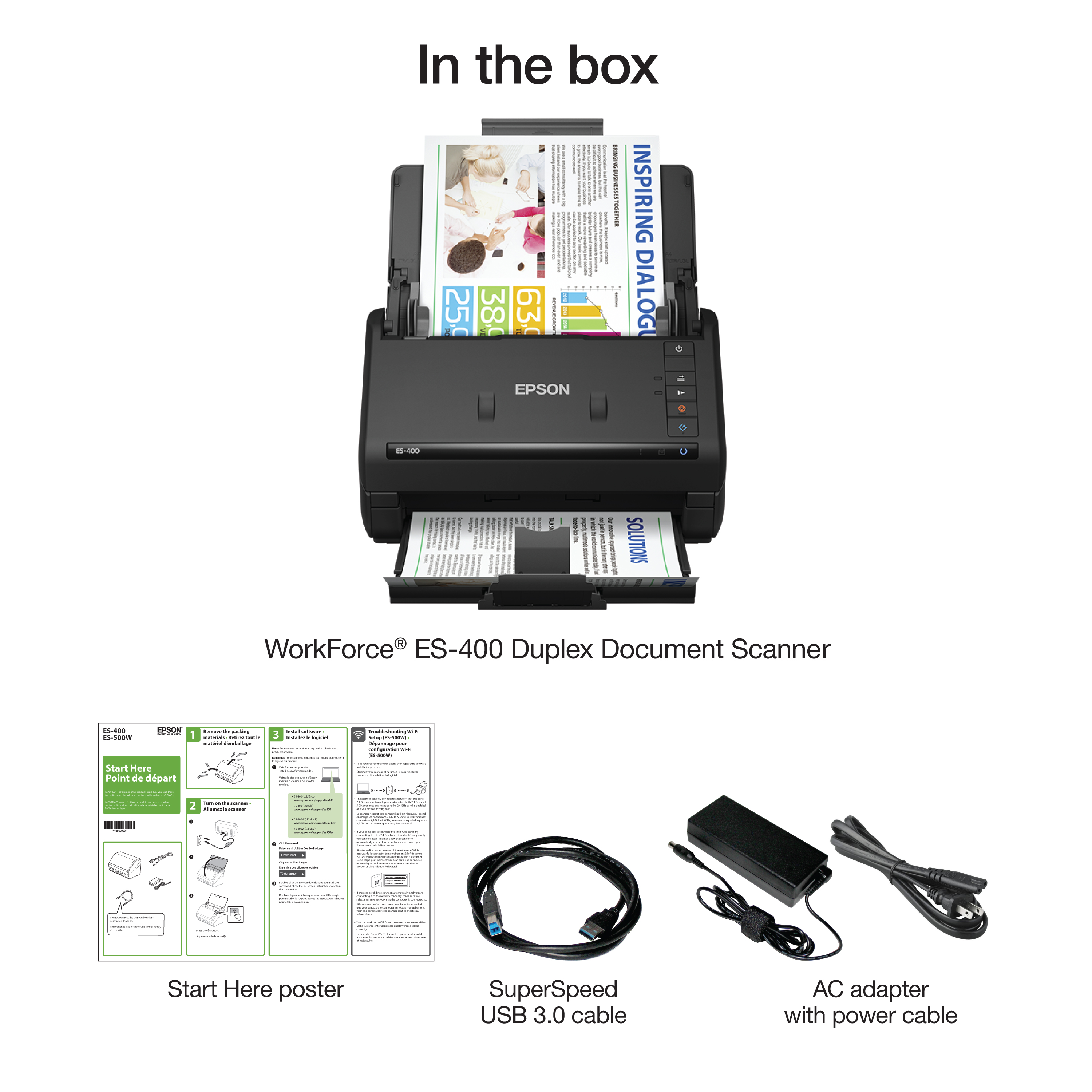 Epson WorkForce ES-400 Color Duplex Document Scanner for PC and Mac, Auto Document Feeder (ADF) - image 4 of 7
