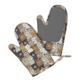 thumbnail image 5 of Cauagu Cartoon Bear Print Oven Mitts 2 Piece Set,BBQ Gloves Grilling Gloves Kitchen Silicone Oven Gloves Heat Resistant Oven Mitts for Barbecue Cooking & Baking, 5 of 6