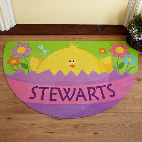 Personalized Easter Half Round Doormat,