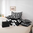 thumbnail image 6 of Homewish Black White Flowers 7-Piece King Bedding,Kawaii Floral King Bed in a Bag,Black Reversible, 6 of 8