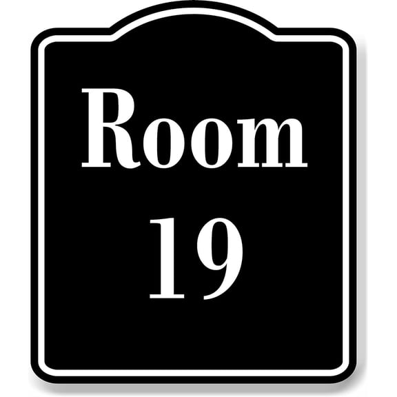 Room 19 Number Building BLACK Aluminum Composite Sign, 8.5"x10"