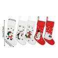 thumbnail image 3 of 5pc Personalized Christmas Stockings- Custom Red & White Festive Stockings for Family, Santa, Snowman, Penguin, Fox & Polar Bear Designs for Fireplace Mantel Decorations, 3 of 6