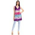 thumbnail image 5 of Sakkas Women's Tie Dye Floral Sequin Sleeveless Blouse - Purple - Plus Size, 5 of 5