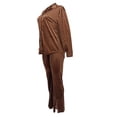 thumbnail image 6 of Scyoekwg Womens Two Piece Sweatsuit Zipper Long Sleeve Coat Wide Leg Pants Fashion Casual Matching Outfits Sweatsuit Tracksuit (Coffee,M), 6 of 6