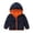 Dark Blue, variant on Girls Coatjacket Toddler Hooded Patchwork Windproof Outerwear for Everyday Play