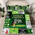 thumbnail image 2 of Homewish Golg Ball Lovers Twin Sheet Sets,Sport Theme Twin Fitted Sheet,Green Patchwork Plaid Flat Sheet For Teens,Breathable Home Decor,3 Pieces, 2 of 7