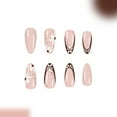 thumbnail image 6 of Sinyiin Shining Press On Nail French Gleaming Flower Teard Medium Length Fingernails 24pc Comfortable Fit Faux Nail, 6 of 9