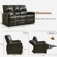 thumbnail image 3 of IPKIG 61" Manual Recliner Loveseat Sofa with Flip Console, PU Leather 2 Seater Reclining Couch with USB Charge Ports, Storage & Cup Holders for Home Theater Seating Living Room, Apartment, RV, Black, 3 of 8
