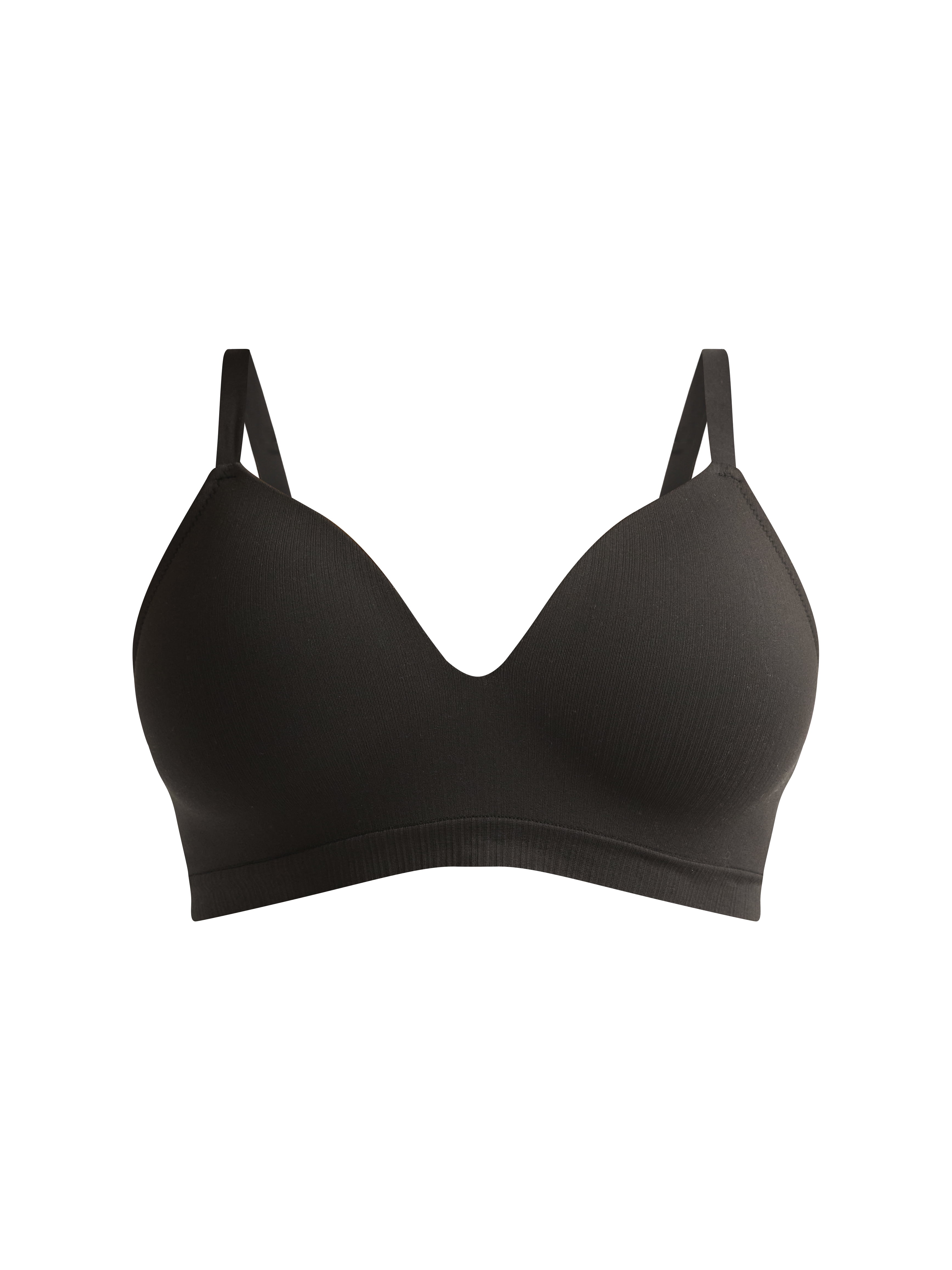 Joyspun Women's Wireless Seamless Matte Mini Rib Bra, Sizes XS-3XL