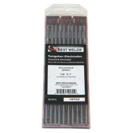 Best Welds - 187gz - 1/8 X 7 Zirconiated Tungsten 10/pk, Pack