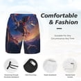thumbnail image 3 of Zufioo Starry Sky Flying Tiger Mens Swimsuit Trunks with Compression Liner,Quick Dry Sports suit,Beach Board Shorts with Pockets,Bathing Suits-Small, 3 of 6