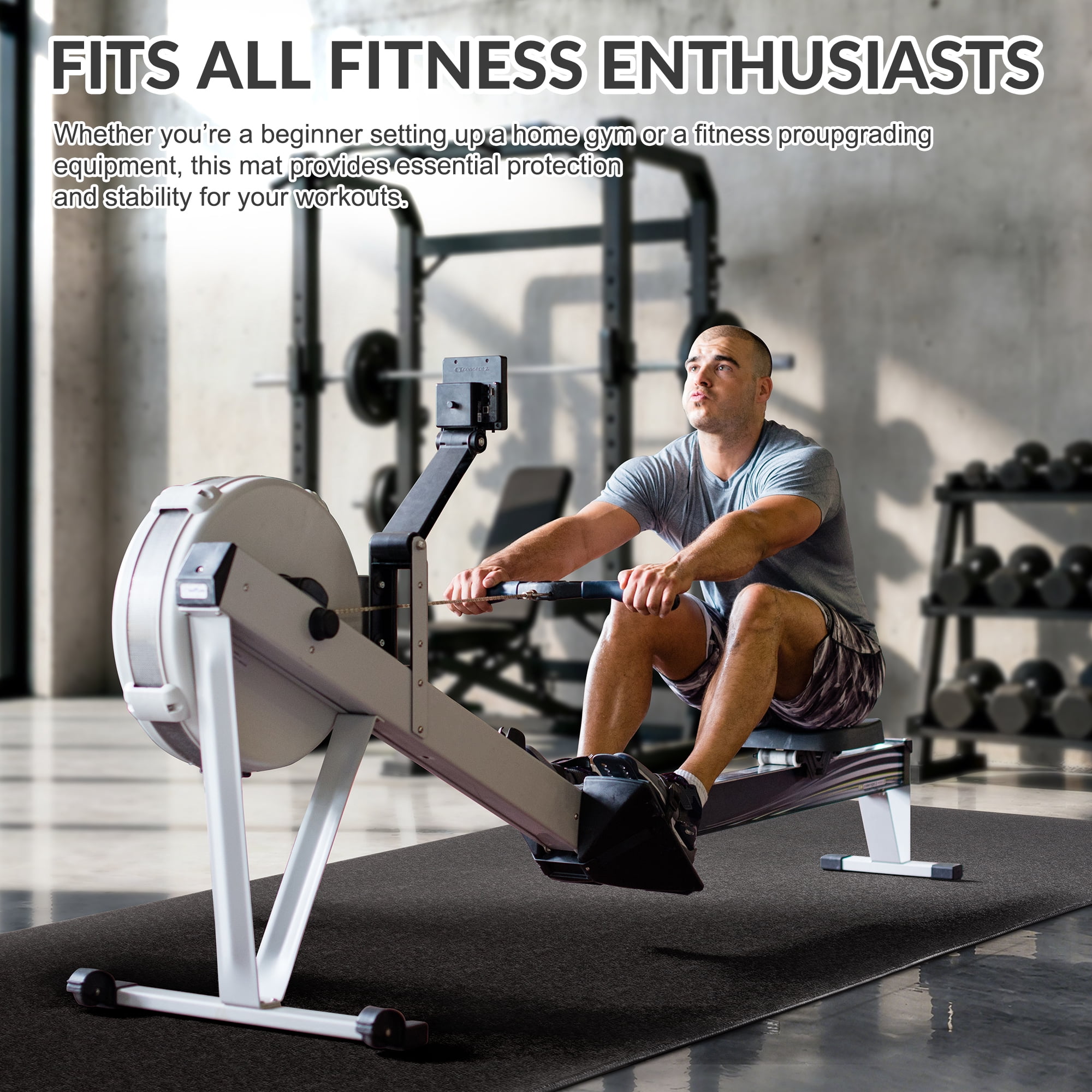 Signature Fitness PVC Equipment Mat, Black, Available in 4 Sizes, Protective Floor Mat for Treadmills, Exercise Bikes, and Home Gym Equipment