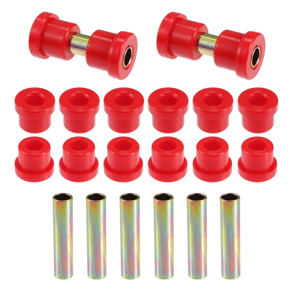 Unique Bargains 1 Set Front and Rear Leaf Spring Bushing Kit for Golf Cart Metal Plastic Red