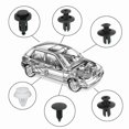 thumbnail image 4 of OPAL- 100Pc Car Push Pin Rivet Bumper Door Trim Retainer Clip Fastener Accessories Kit, 4 of 6