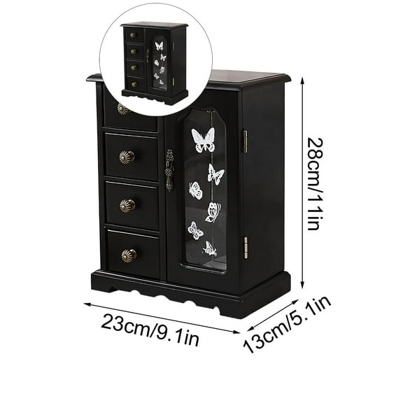 Dvruxg Wooden Jewelry Box for Women, Graduation Gift Solid Jewelry Organizer, Mothers Day Gifts Wood Jewelry Case for Necklaces, Earring, Rings