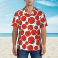 thumbnail image 5 of Uemuo Hand Drawn Tomatoes Printed Regular Fit Short Sleeve Casual Hawaiian Shirt for Men,Aloha shirt,Tropical shirt,Floral print shirt,Vacation Beach shirt-, 5 of 9