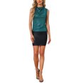 thumbnail image 2 of INSPIRE CHIC Women's Top Metallic Ruched Cowl Neck Sleeveless Party Shiny Tank Tops XL Blue Green, 2 of 6