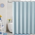 thumbnail image 5 of Fog Blue Waffle Shower Curtain, Heavy Duty Fabric Shower Curtain for Bathroom, Luxury Weighted Bathroom Shower Curtain Set, Polyester Blend Cloth with 12 Hooks, 5 of 10