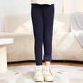 thumbnail image 2 of Yindaity Girls Flare Yoga Pants Girls Leggings Cotton Full Length Leggings Soft Comfortable Footless Stretchy Tights Pants for Kids(Navy,13-14 Years), 2 of 7